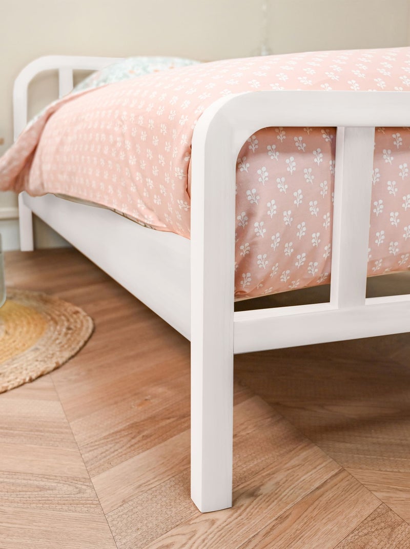 Ensemble matelas ferme mousse + Lit enfant en pin massif Blanc - Kiabi