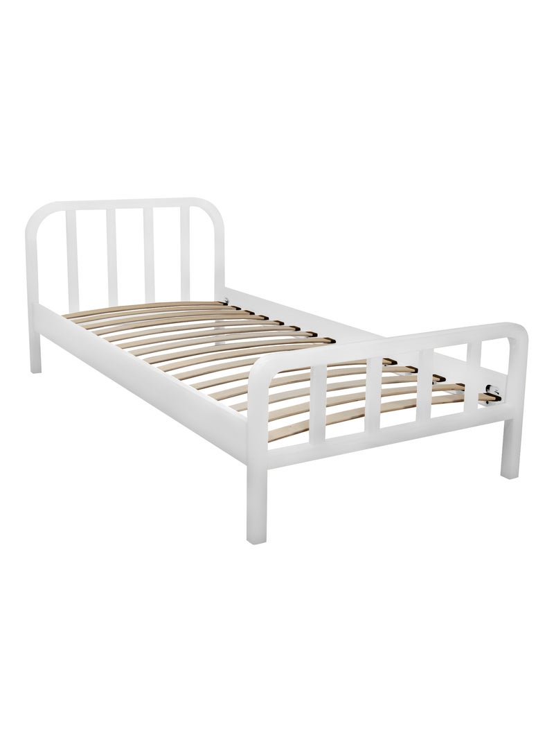 Ensemble matelas ferme mousse + Lit enfant en pin massif Blanc - Kiabi