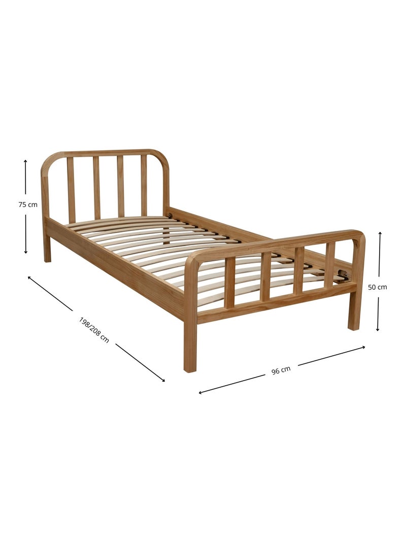 Ensemble matelas ferme mousse + Lit enfant en pin massif Blanc - Kiabi