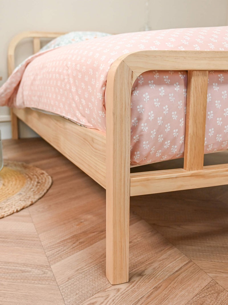 Ensemble matelas ferme mousse + Lit enfant en pin massif Marron clair - Kiabi