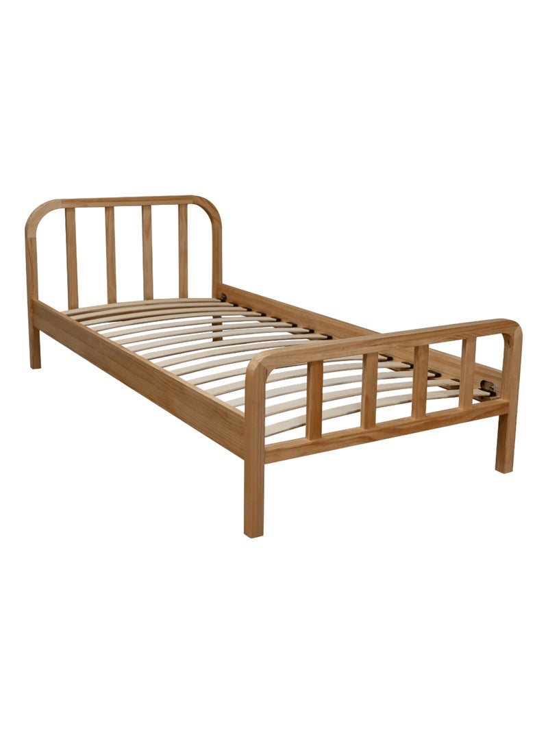 Ensemble matelas ferme mousse + Lit enfant en pin massif Marron clair - Kiabi