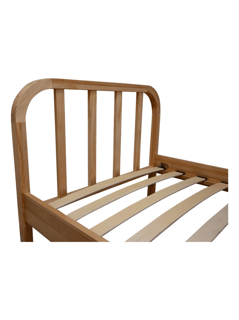 Ensemble matelas ferme mousse + Lit enfant en pin massif Marron clair - Kiabi