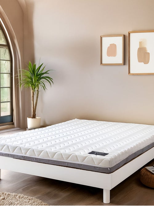 Ensemble matelas ferme mousse + Sommier kit adulte en bois massif - Kiabi