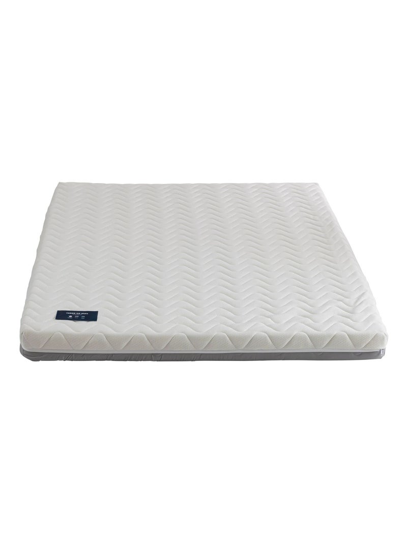 Ensemble matelas ferme mousse + Sommier kit adulte en bois massif Blanc - Kiabi