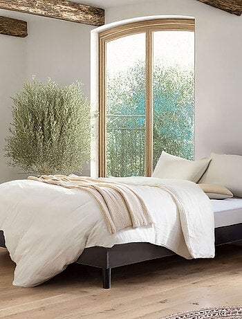 Ensemble matelas ferme mousse + Sommier kit adulte en bois massif