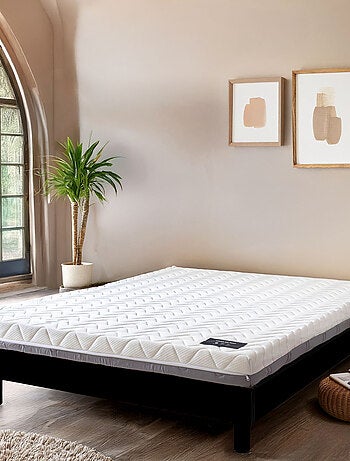 Ensemble matelas ferme mousse + Sommier kit adulte en bois massif