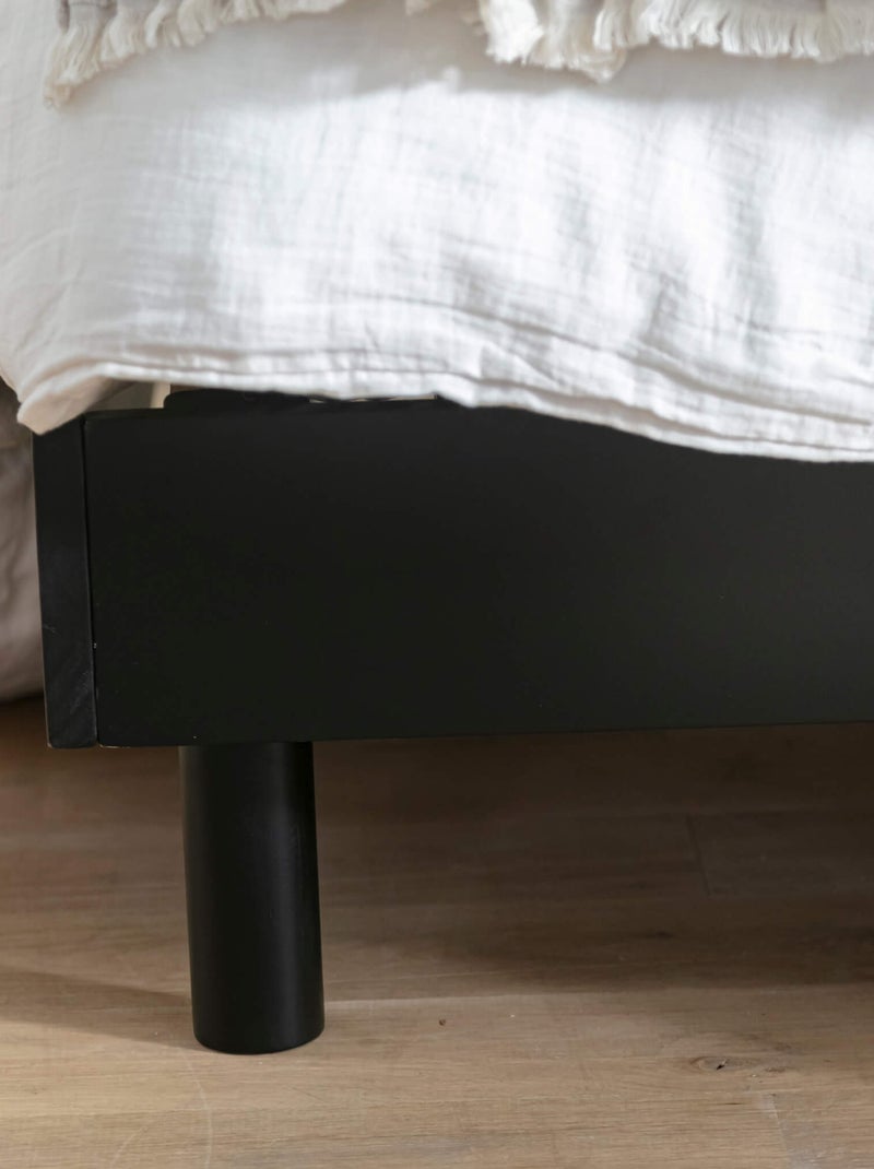 Ensemble matelas ferme mousse + Sommier kit adulte en bois massif Noir - Kiabi