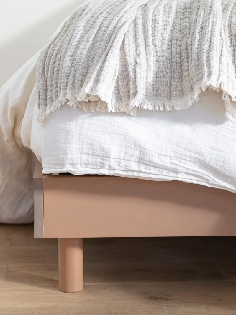 Ensemble matelas ferme mousse + Sommier kit adulte en bois massif Taupe - Kiabi