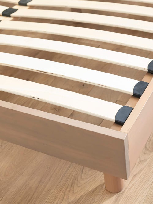Ensemble matelas ferme mousse + Sommier kit adulte en bois massif - Kiabi