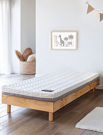 Ensemble matelas ferme mousse + Sommier kit enfant en bois massif