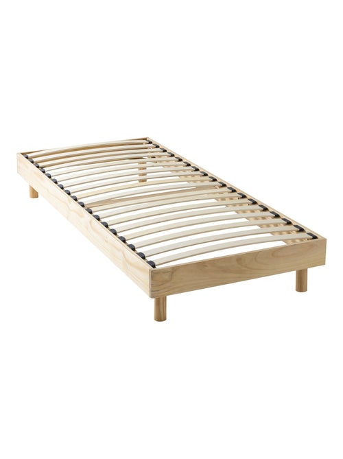 Ensemble matelas ferme mousse + Sommier kit enfant en bois massif - Kiabi