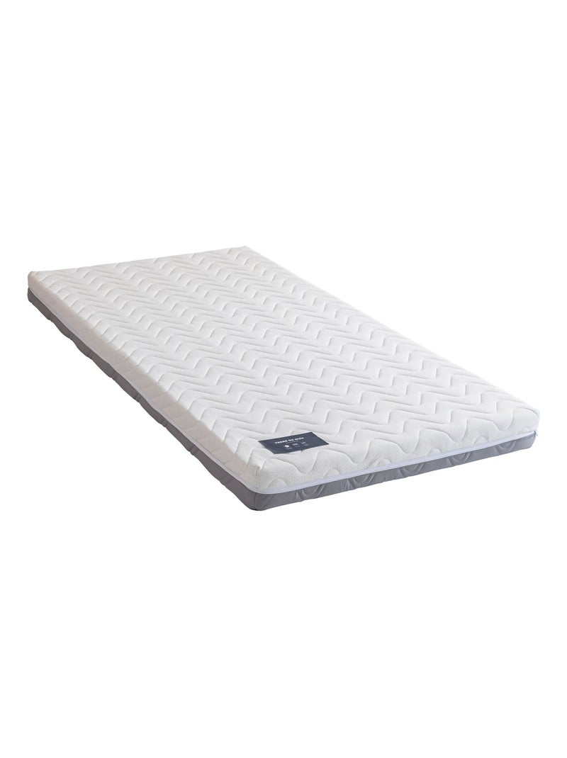 Ensemble matelas ferme mousse + Sommier kit enfant en bois massif Marron clair - Kiabi