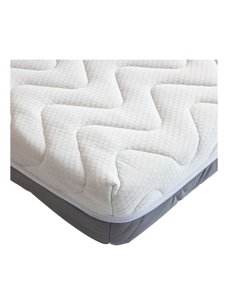 Ensemble matelas ferme mousse + Sommier kit enfant en bois massif Marron clair - Kiabi