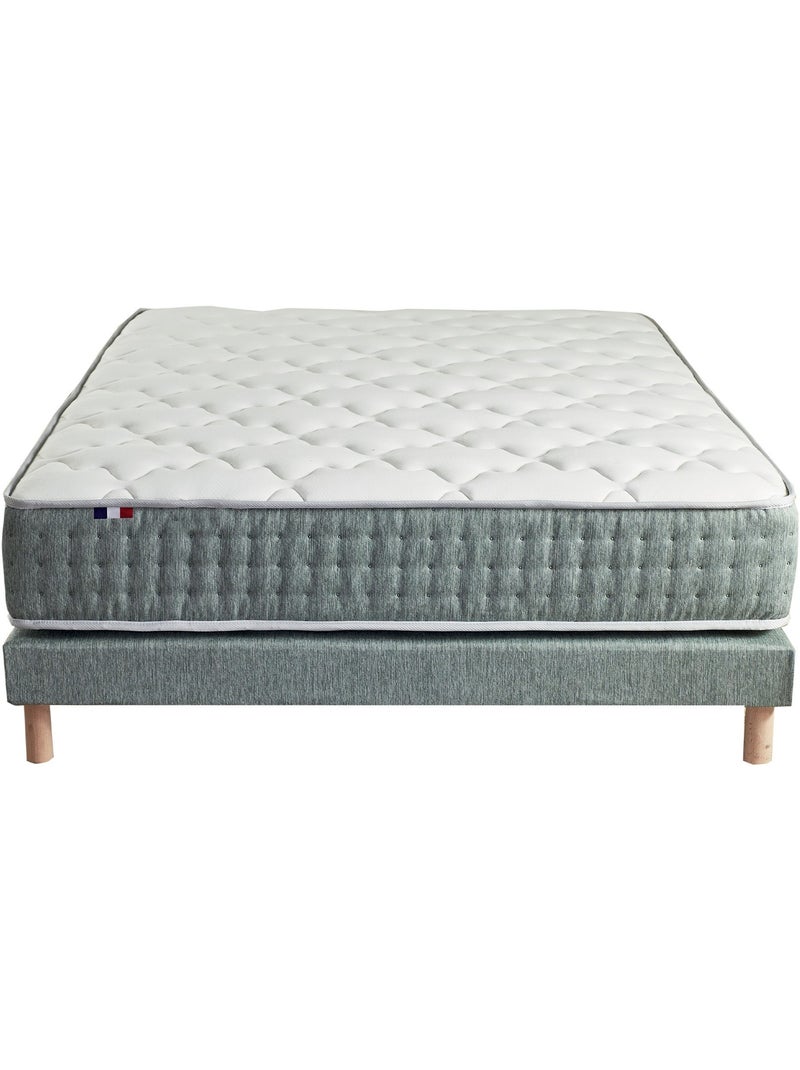 Ensemble matelas HYGGE et sommier : confort ferme et 7 zones Blanc Vert - Kiabi