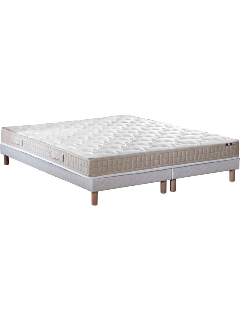Ensemble matelas latex 100% 3 zones sommier blanc 2x80x200 Blanc - Kiabi