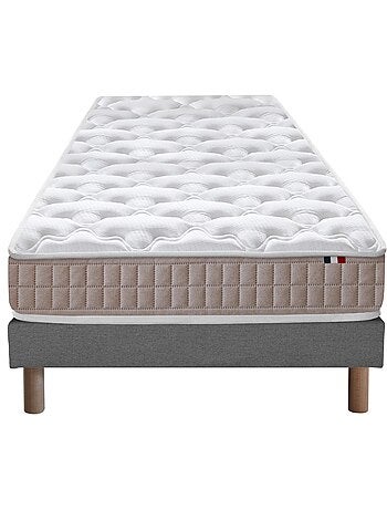 Ensemble matelas latex 100% 3 zones sommier bleu 140x190