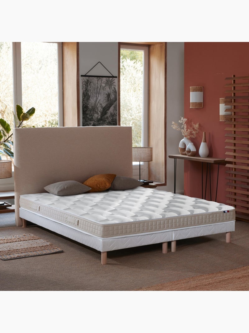 Ensemble matelas latex 100% 5 zones sommier blanc 2x80x200 Blanc - Kiabi