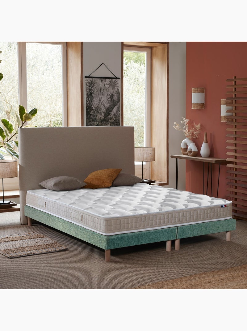 Ensemble matelas latex 5 zones sommier vert céladon 80x200 Blanc Vert - Kiabi