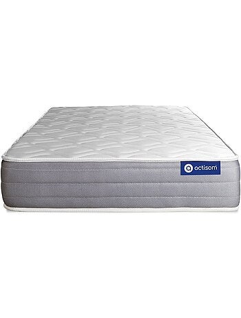 Ensemble Matelas Latex et mémoire de forme et Sommier tapissier en kit Gris - Actilatex dream