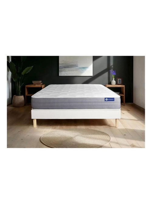 Ensemble Matelas Latex et mémoire de forme et Sommier tapissier en kit Blanc - Actilatex dream - Kiabi