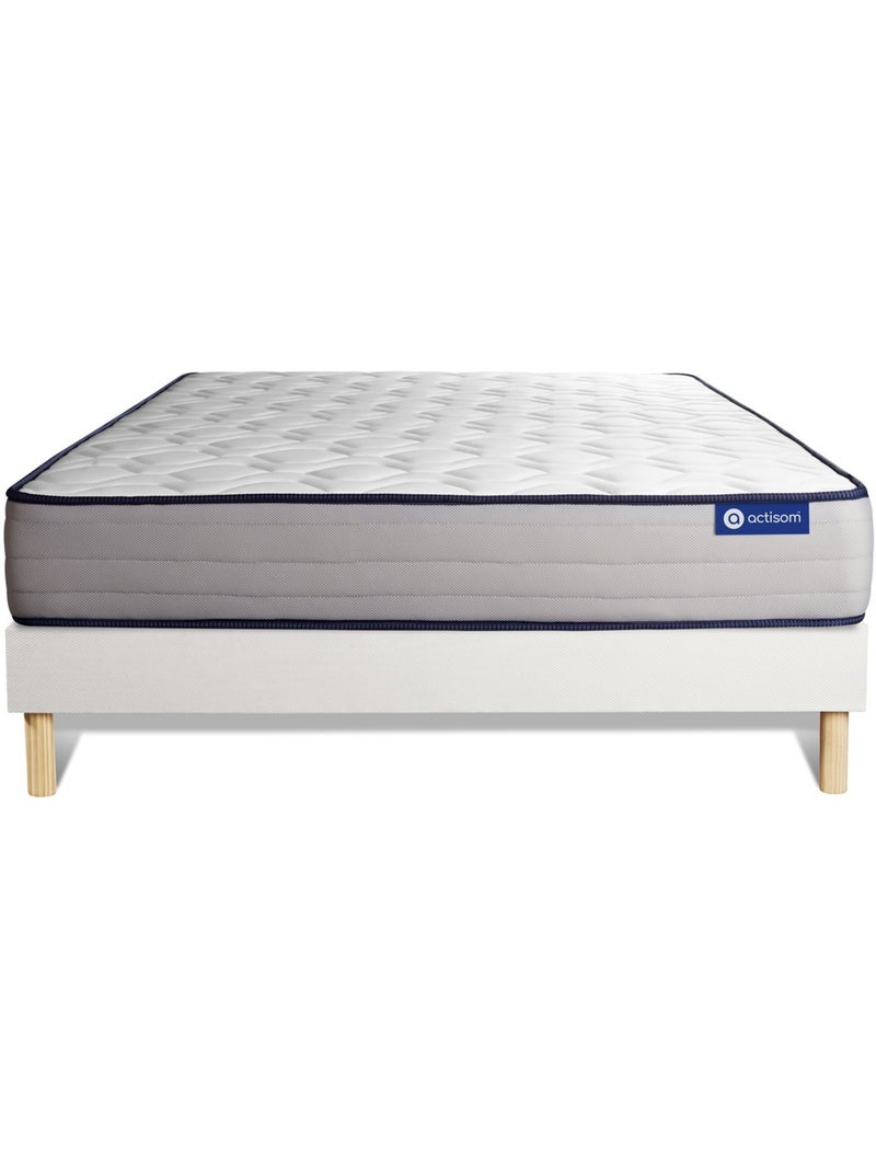 Ensemble Matelas Latex et mémoire de forme et Sommier tapissier en kit Blanc - Actilatex form Blanc - Kiabi