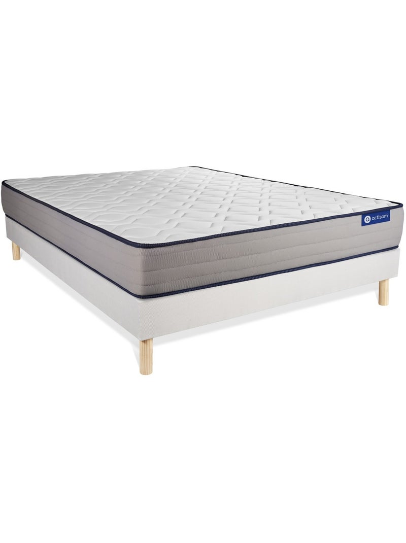 Ensemble Matelas Latex et mémoire de forme et Sommier tapissier en kit Blanc - Actilatex form Blanc - Kiabi