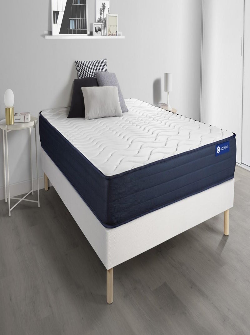 Ensemble Matelas Latex et mémoire de forme et Sommier tapissier en kit Blanc - Actilatex life Blanc - Kiabi