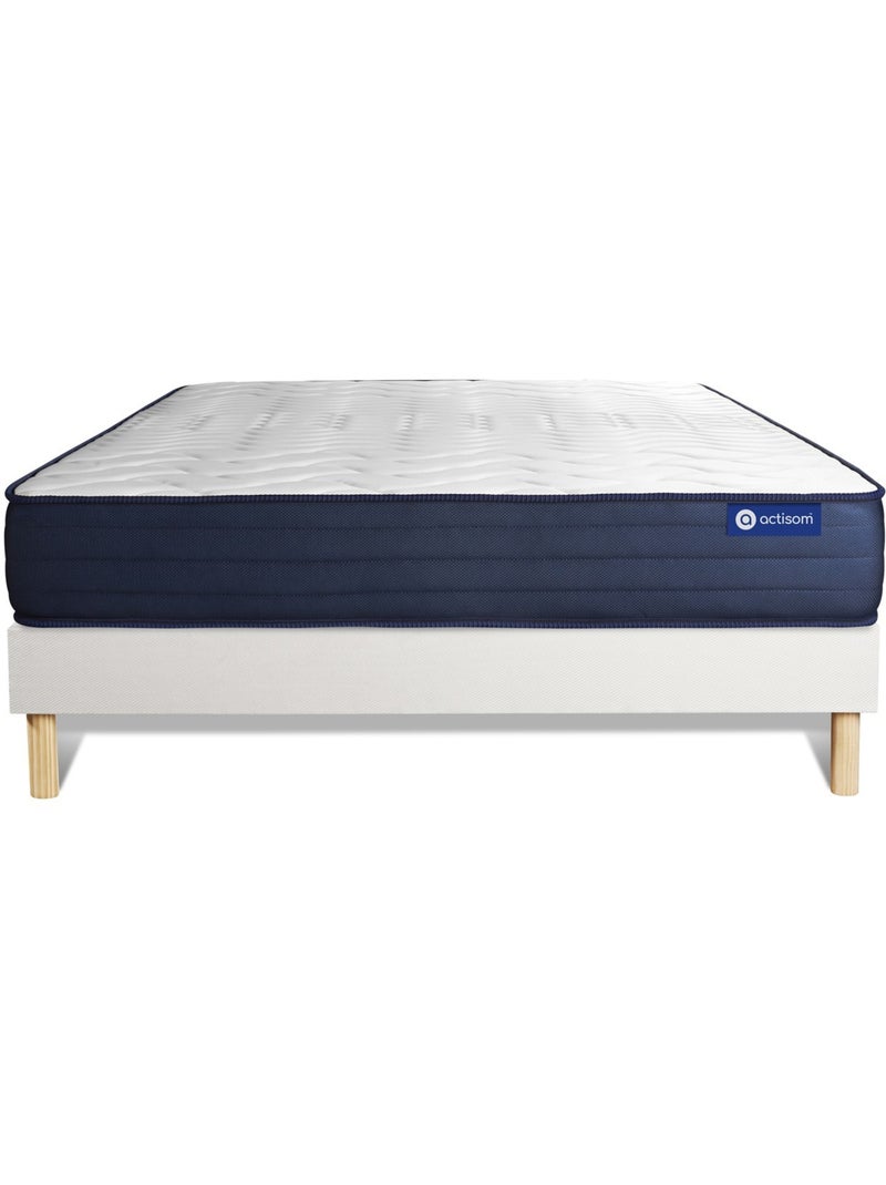 Ensemble Matelas Latex et mémoire de forme et Sommier tapissier en kit Blanc - Actilatex life Blanc - Kiabi