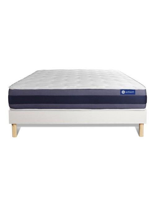 Ensemble Matelas Latex et mémoire de forme et Sommier tapissier en kit Blanc - Actilatex morpho - Kiabi