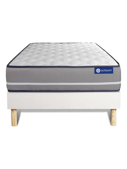 Ensemble Matelas Latex et mémoire de forme et Sommier tapissier en kit Blanc - Actilatex pur - Kiabi