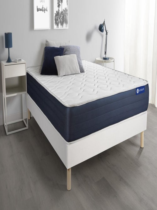 Ensemble Matelas Latex et mémoire de forme et Sommier tapissier en kit Blanc - Actilatex sleep - Kiabi
