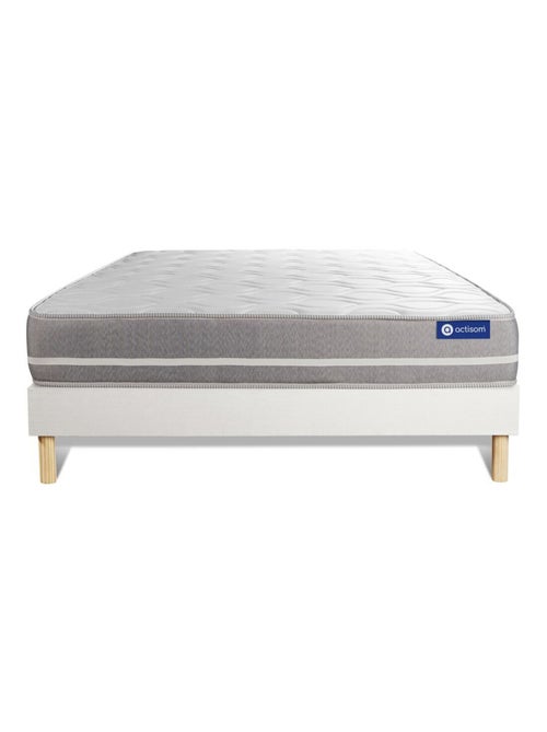 Ensemble Matelas Latex et mémoire de forme et Sommier tapissier en kit Blanc - Actilatex touch - Kiabi