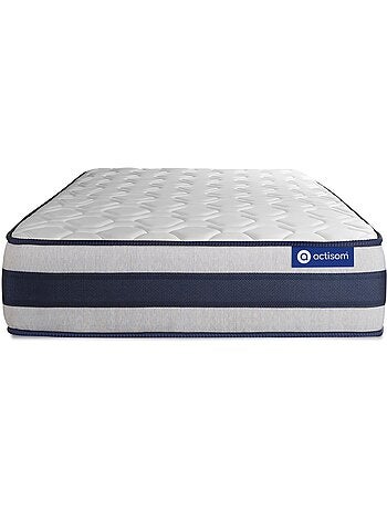 Ensemble Matelas Latex et mémoire de forme et Sommier tapissier en kit Blanc - Actilatex ergo