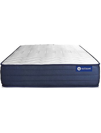 Ensemble Matelas Latex et mémoire de forme et Sommier tapissier en kit Gris - Actilatex life