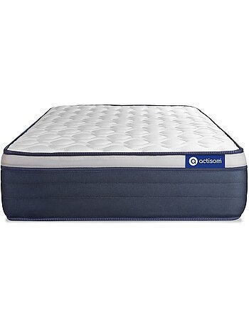 Ensemble Matelas Latex et mémoire de forme et Sommier tapissier en kit Gris - Actilatex max
