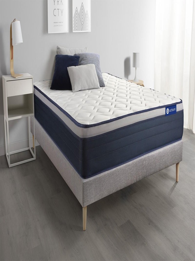 Ensemble Matelas Latex et mémoire de forme et Sommier tapissier en kit Gris - Actilatex max Gris - Kiabi