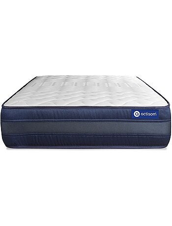 Ensemble Matelas Latex et mémoire de forme et Sommier tapissier en kit Gris - Actilatex tech