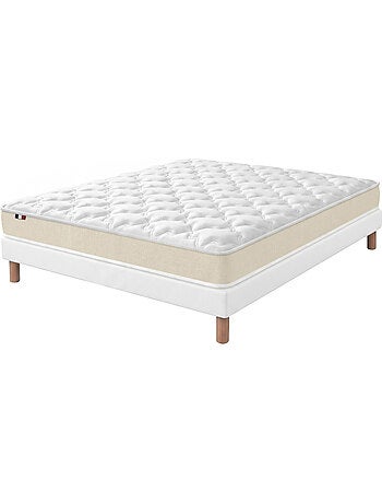 Ensemble matelas latex sommier déco blanc