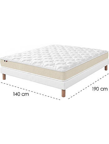 Ensemble matelas latex sommier déco blanc