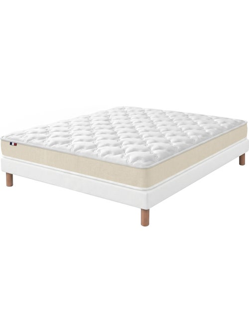 Ensemble matelas latex sommier déco blanc - Kiabi