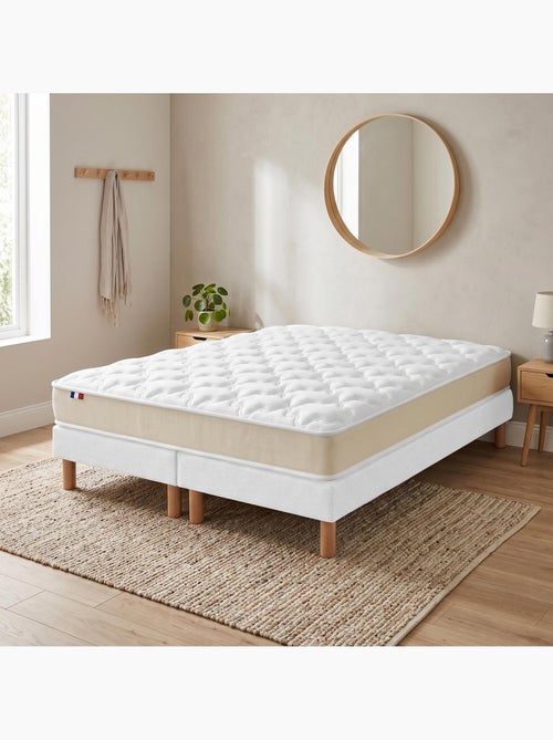 Ensemble matelas latex sommier déco blanc - Kiabi