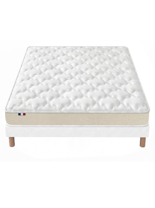 Ensemble matelas latex sommier déco blanc - Kiabi