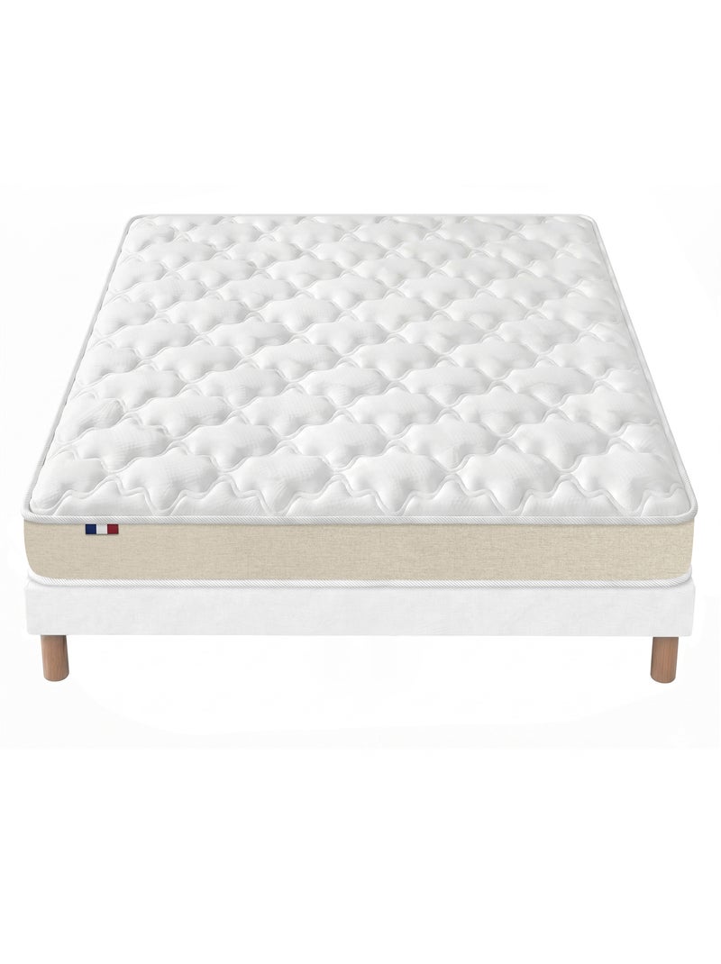 Ensemble matelas latex sommier déco blanc Blanc - Kiabi