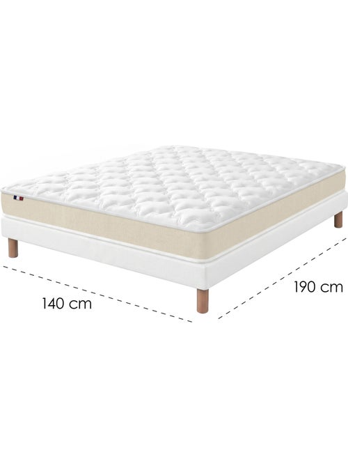 Ensemble matelas latex sommier déco blanc - Kiabi