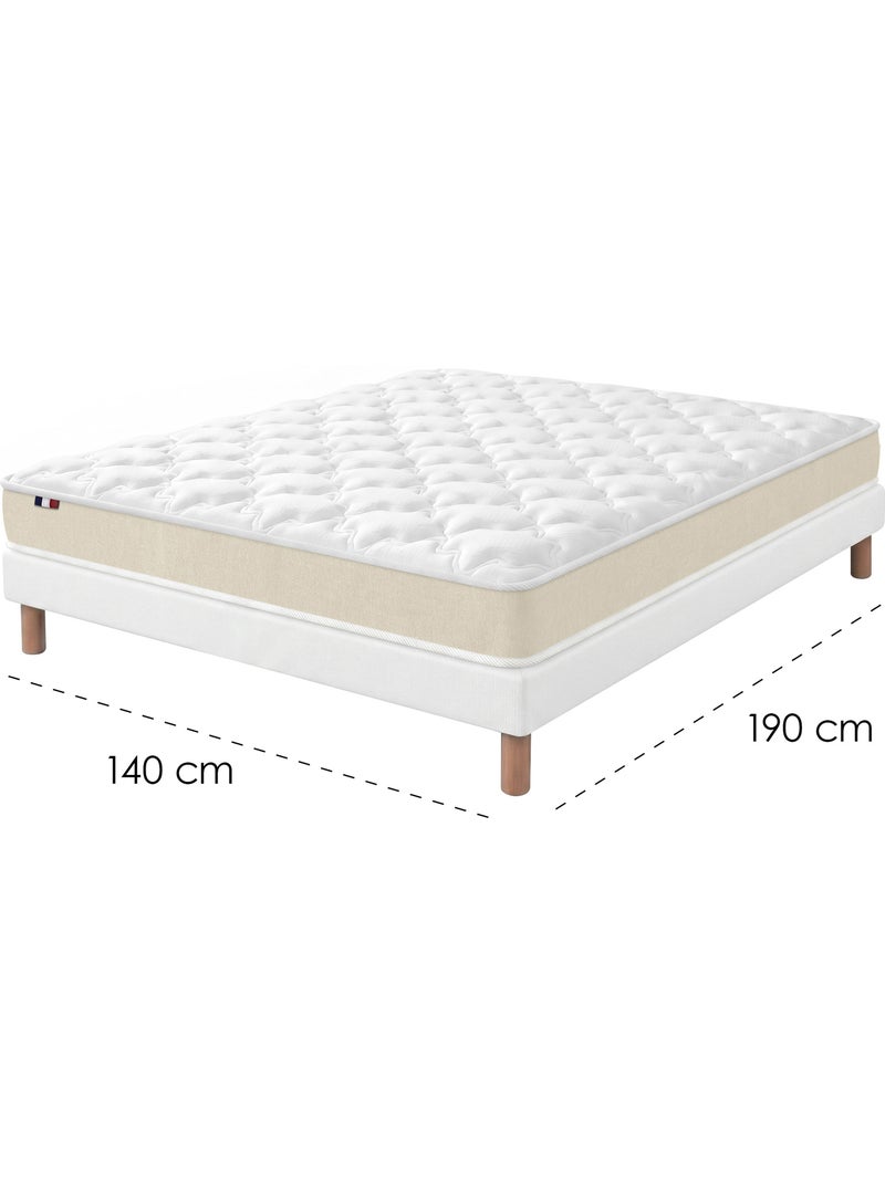Ensemble matelas latex sommier déco blanc Blanc - Kiabi