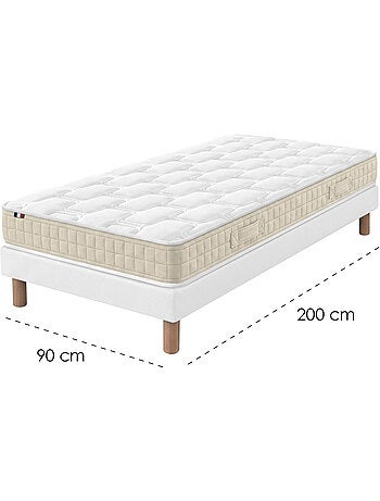 Ensemble matelas latex sommier déco blanc