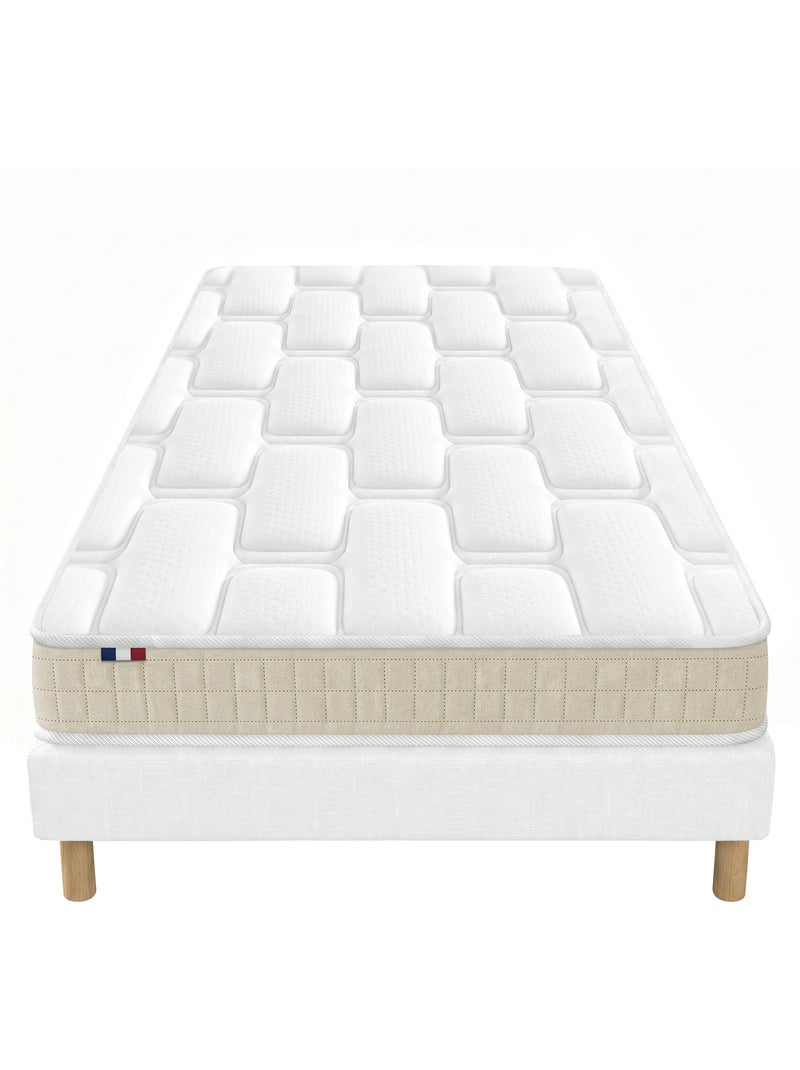 Ensemble matelas latex sommier déco blanc Blanc - Kiabi