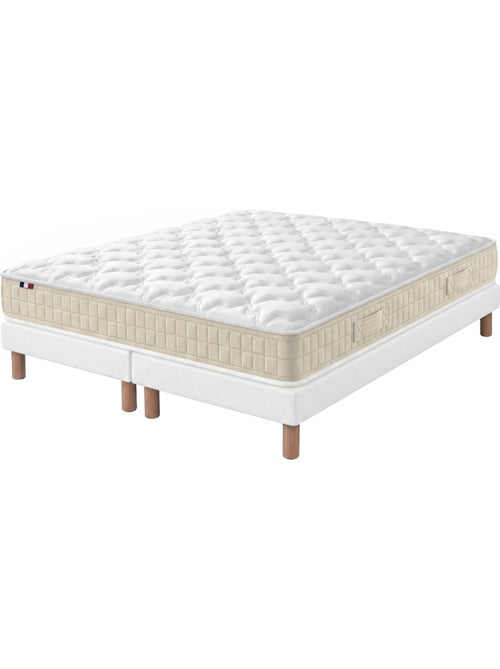 Ensemble matelas latex sommier déco blanc - Kiabi