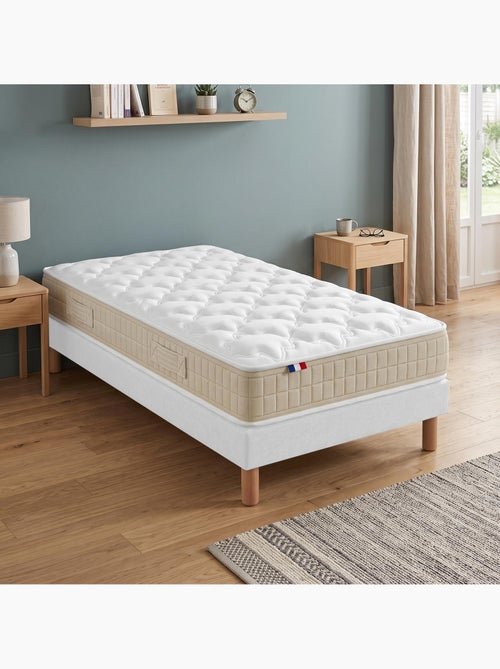 Ensemble matelas latex sommier déco blanc - Kiabi