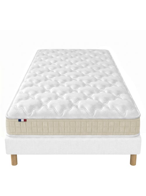 Ensemble matelas latex sommier déco blanc - Kiabi